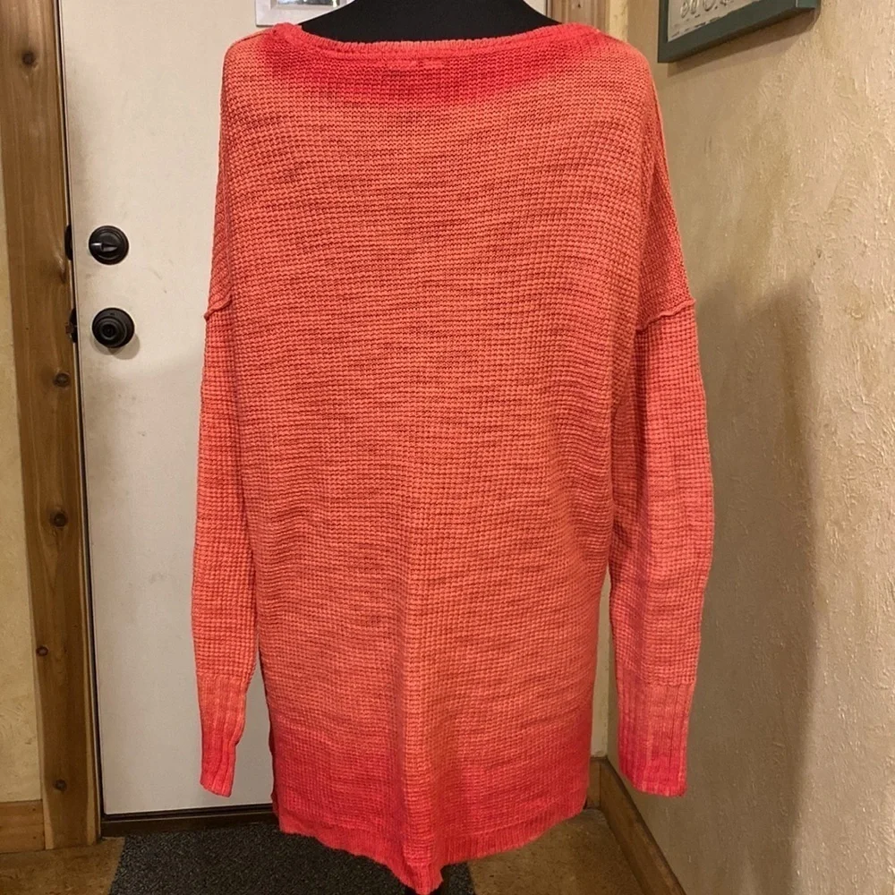 ANTHROPOLOGIE Moth Uptown Pullover‎ oversized pink red ombré sweater